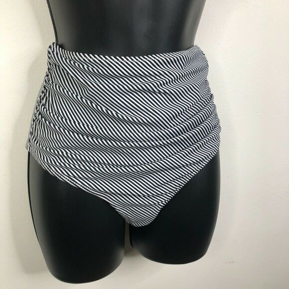 NWT Cupshe Women’s Falbala High Waist Striped Bikini Bottoms Size XS - Picture 3 of 8